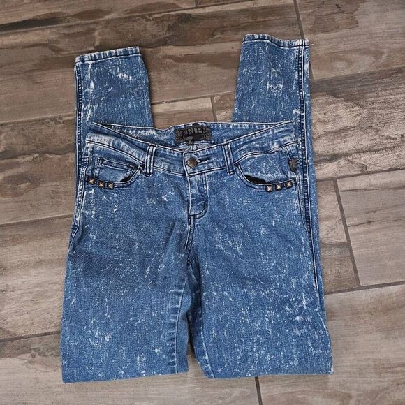 Tripp Skinny Acid Wash Studded Jeans - Picture 1 of 8